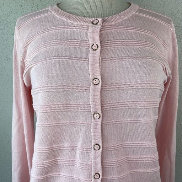 Marled Reunited Credits Pink Button Cardigan Sweater Size M EUC - Picture 2 of 8